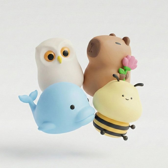 Pochi Mochi toys together image